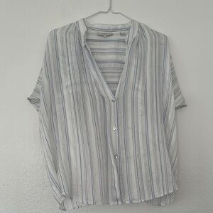 Vince Blue and White Casual Button Down Shirt